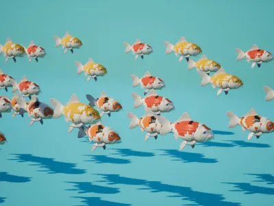 Koi Japanese carp Low-poly 3D model