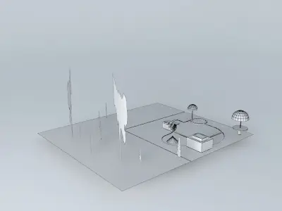 Natural Pool, Fish Farm with Landscaping Free 3D model