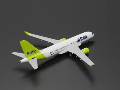 Airbus A220-300 Air Baltic Livery 3D model