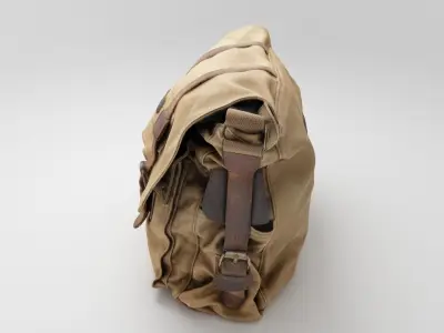 urban military style canvas leather shoulder bag 3D model