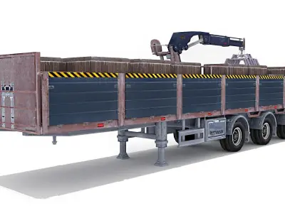 Tow Trailer  Low-poly 3D model