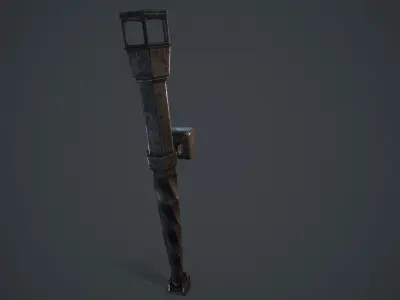 Medieval torch Free low-poly 3D model
