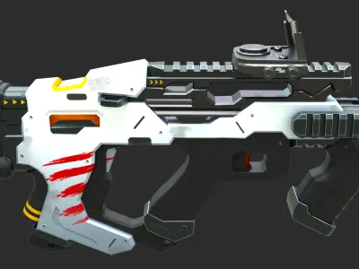 Stylized Bullpup Rifle Low-poly 3D model