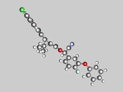 Flumethrin molecular structure light 3D model