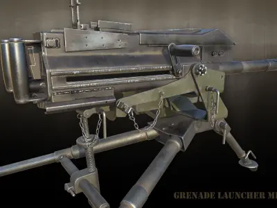 Grenade Launcher MK-19 Low-poly 3D model