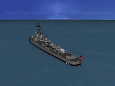 Gearing Class Destroyer DDR-834 USS Turner 3D model