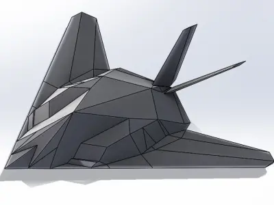 F117 A NightHawk Scifi Airplane - Simple for 3D Printing 3D print model