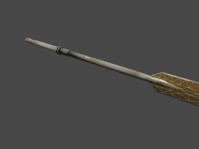 wooden oar Free low-poly 3D model