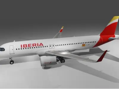 Iberia airbus a320neo 3D model Low-poly 3D model