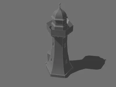 The Old Burnett Heads Lighthouse Low poly 3D model