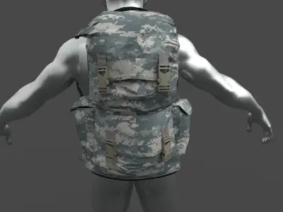 bag military Low-poly 3D model