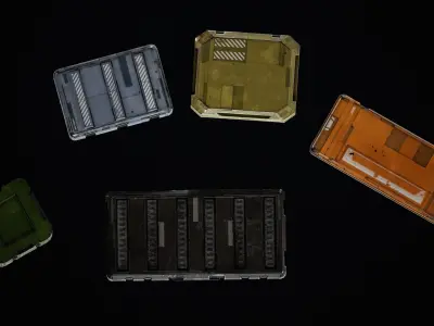 SciFi Crates Pack Vol 2 Low-poly 3D model