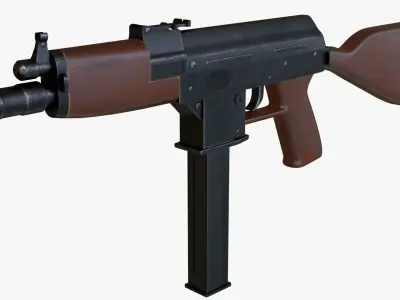 AK-9u Low-poly 3D model