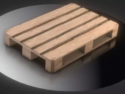 EUR Wood Pallet - Low-Poly Version Low-poly 3D model
