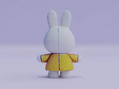 Miffy nijntje Rabbit Toy Doll Low-poly 3D model