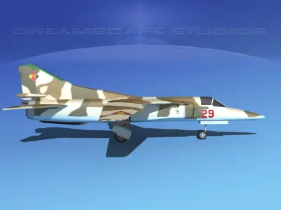 Mig-27 Flogger LP East Germany Low-poly 3D model