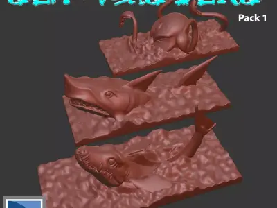 Mini Sea Monsters - pack 1 Free 3D print model