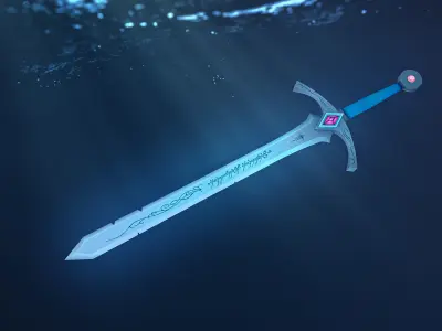 Sword with light Free low-poly 3D model