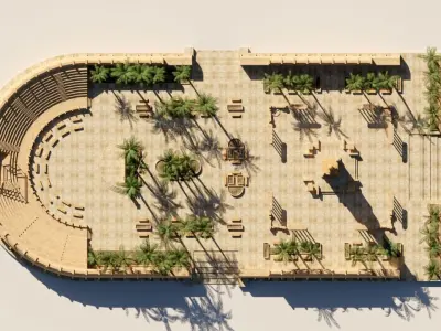 ancient desert arena 3D model