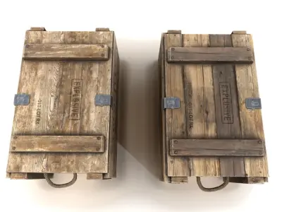 Explosives crate 3 PBR Low-poly 3D model