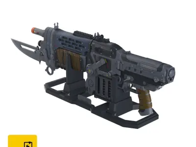 Retro Lancer E-DAY - Gears Of War - STL OBJ CAD - Commercial Use 3D print model