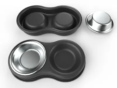 Pet Bowl M03  - with STL Low-poly 3D model