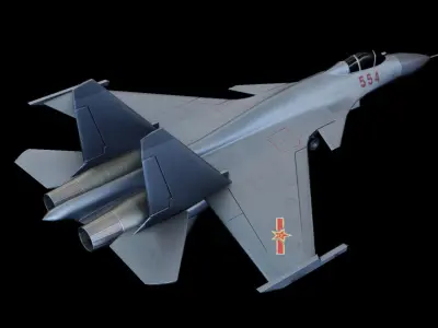 Shenyang J-15 Chinese Fighter Jet Low-poly 3D model
