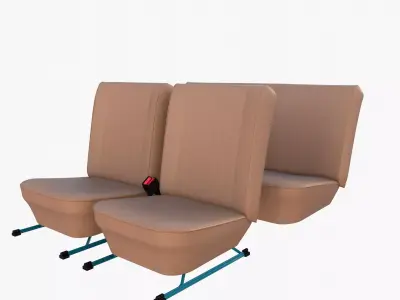 Generic Brown Leather Seats v2 3D model