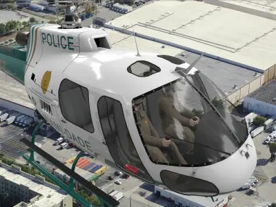 AS-350 Miami Dade Police Animated Low-poly 3D model