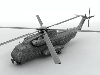 Sikorsky CH-53G Helicopter HEER Low-poly 3D model