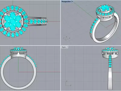 engagement ring 3D model