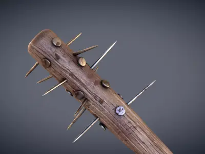 Spiked Baseball Bat Low-poly 3D model