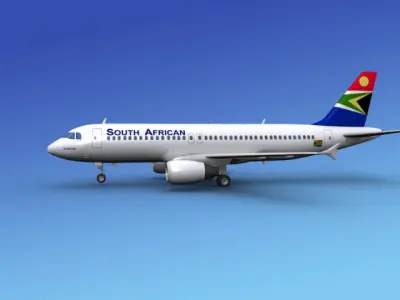Airbus A320 South African 3D model