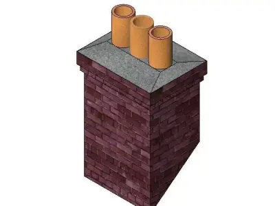 Chimney - Sgl Slope Free 3D model