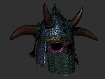 Norse Warlord Helmet PBR 3D model