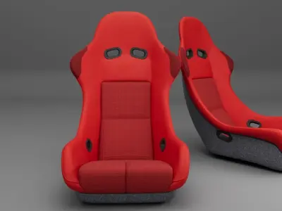 Car Seat Bucket-Seat Low-poly 3D model