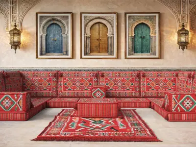 Arabic Majlis Floor Seating Set 3D model
