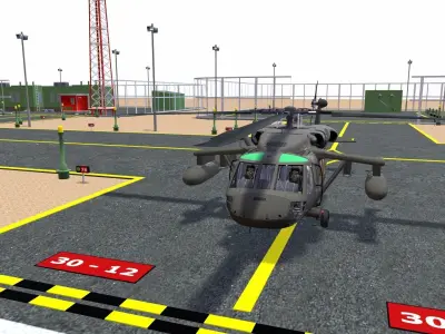 Military Airfield Low-poly 3D model