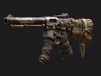 Post-Apocalyptic SMG 3D model