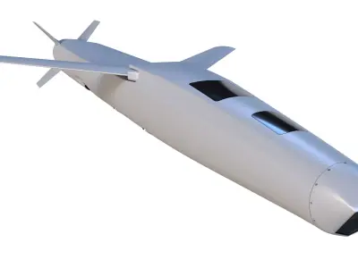 Bullseye Long-Range Missile Low-poly 3D model