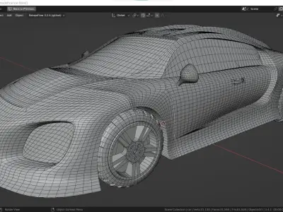 bugatti veyron and audi r8 Free low-poly 3D model