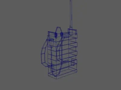 Military Radio Backpack Low-poly 3D model