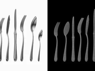Classic Cutlery Set of 9 Pieces COLLECTION 3D model