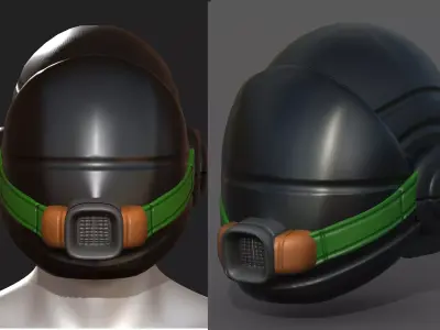 Gas mask helmet scifi fantasy armor hats military Low-poly 3D model