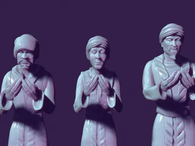 Nomads in prayer for the crowd 3D print model