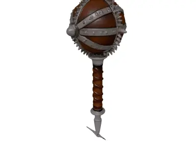 Rusty Medieval Mace with Spikes 3D model