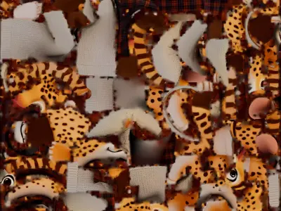 Cartoon Leopard Winter Character 3D Model Cozy Mascot Low-poly 3D model