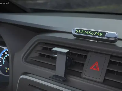 Temporary Car Parking Phone Number Plate 3D model