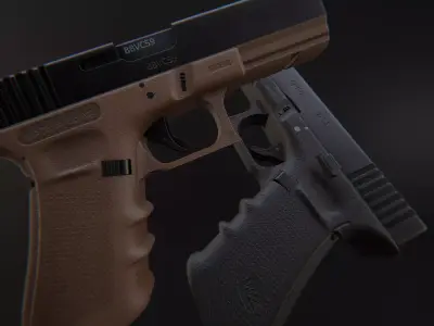 AAA Glock Game Ready PBR Low-poly 3D model