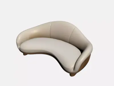 Luxury Curved Sofa Organic Designer Furniture Textures Included Free 3D model 2